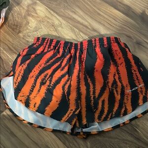 Athletic Running Shorts - Orange Tiger Stripe